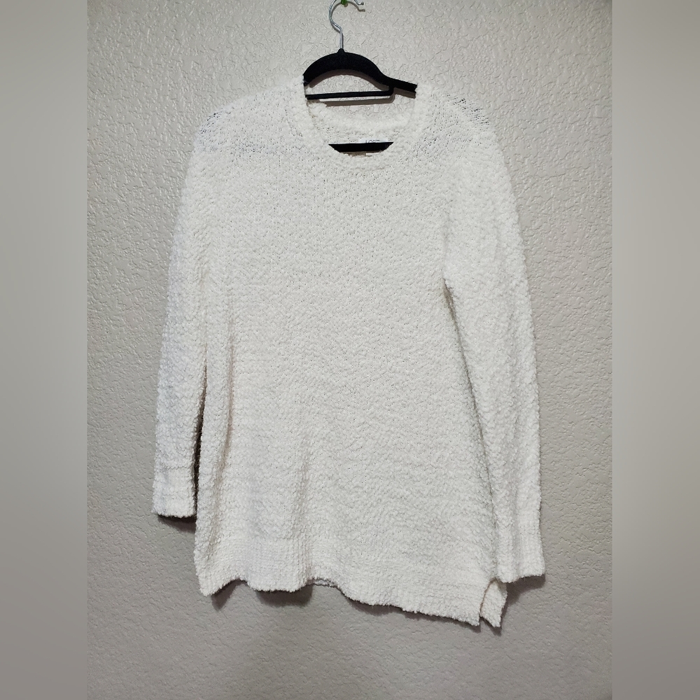 Loft Outlet Loungewear Pullover Cream White Soft Sweater Women's Size Large